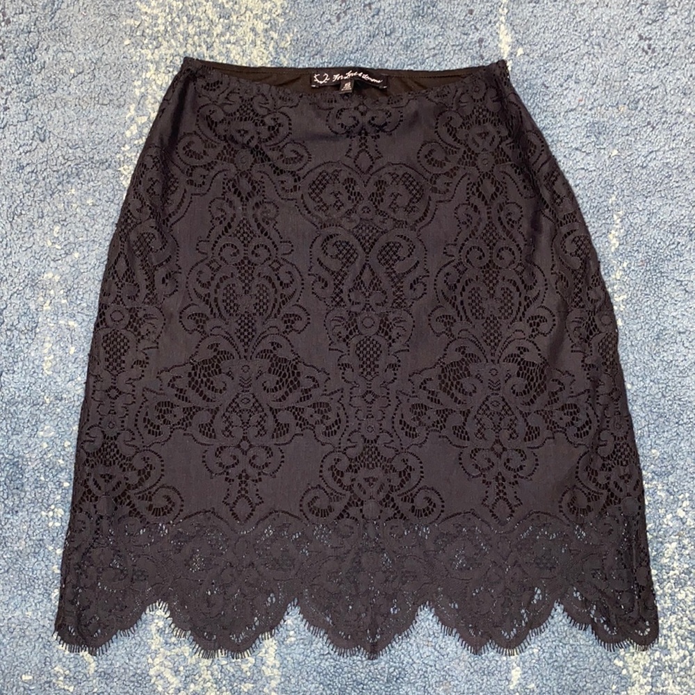 For Love and Lemons Midnight Black Lace crop top size small